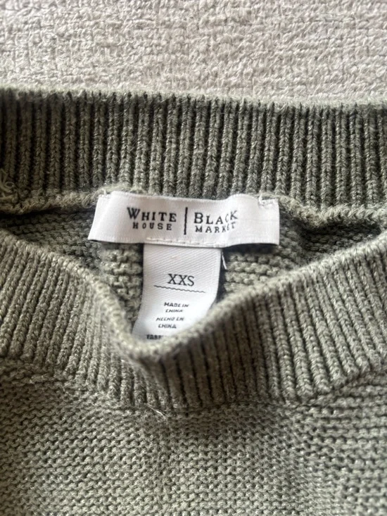 White House Black Market Olive Knit Tank XXS Textured Sleeveless Top - Picture 3 of 5